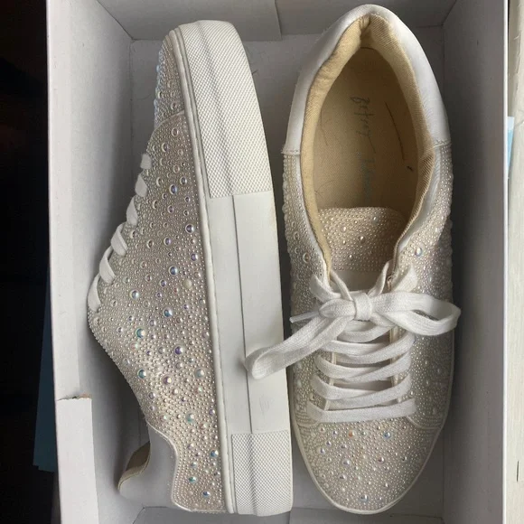 Betsey Johnson Shoes Betsey Johnson Sparkly Pearl Sneakers
